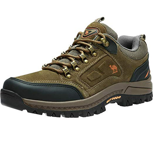 CAMEL CROWN Men's Outdoor Leather Hiking Shoes Breathable Lightweight Sneaker for Walking Trekking