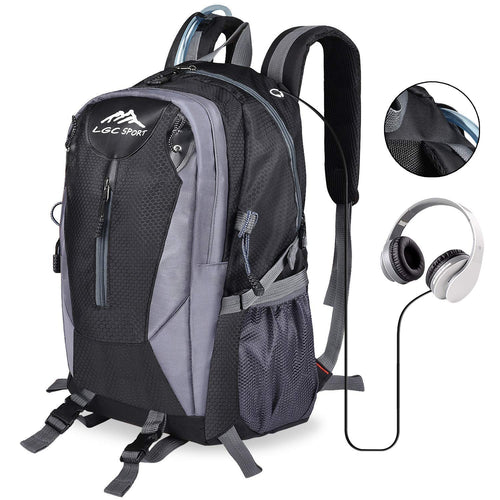 GC Products Hiking Backpack 30L Waterproof，Travel-Hiking Backpacks for Men and Women with Headphone Interface,Travel Daypacks for Traveling Camping Climbing Cycling
